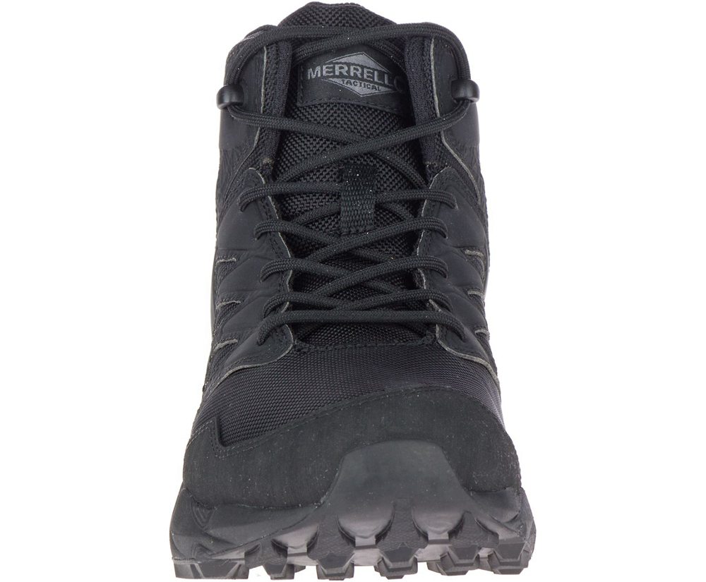 Merrell Boots Black - Agility Peak Mid Tactical Waterproof - Womens 36RNPWABY